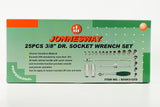 JONNESWAY - S04H3125S - HER-JW-2961 -  - CUBOS Y ACCESORIOS -  - JUEGO DE CUBOS ESPIGA 3/8" MILIMETRICO 25 PIEZAS